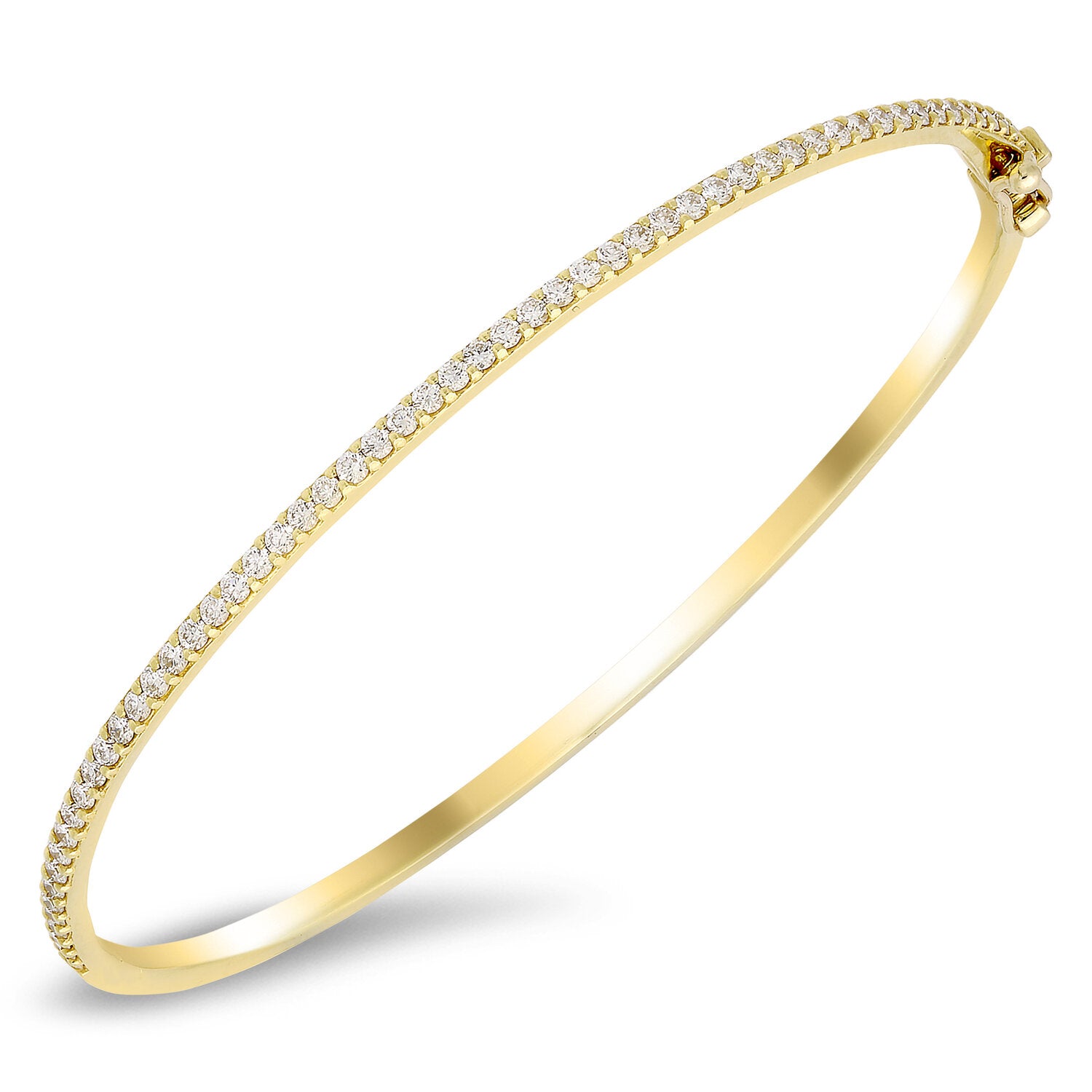 18K Hinged Diamond Bangle – Nicolette Fine Jewels