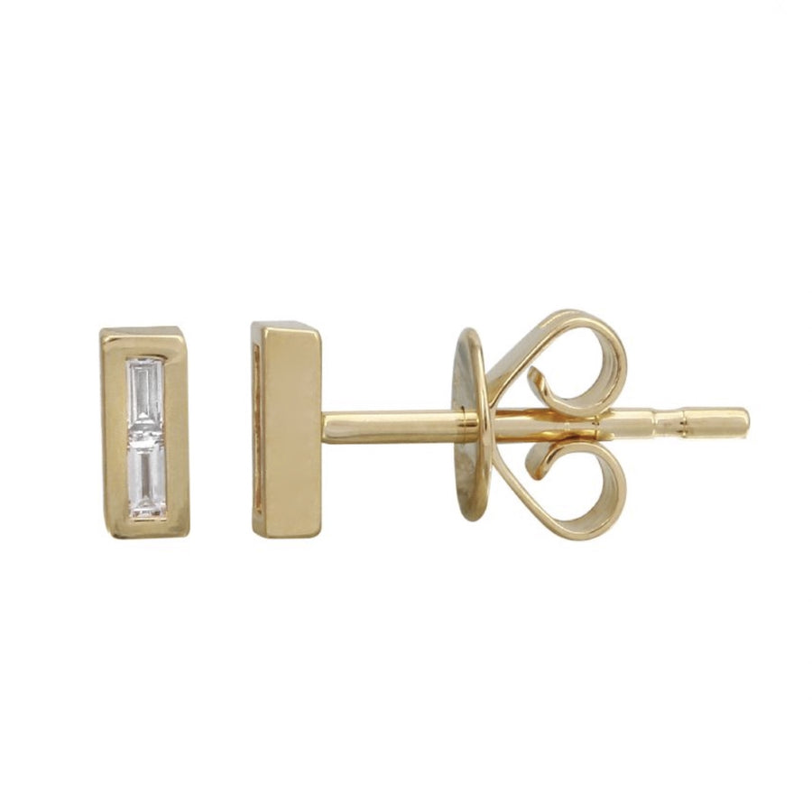 Baguette Diamond Small Bar Studs