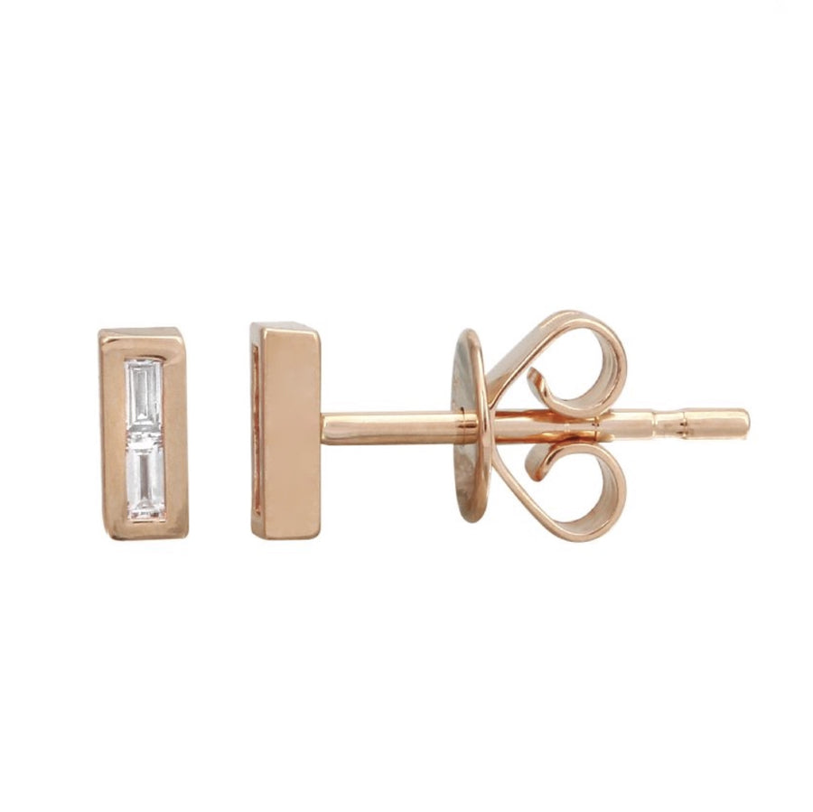 Baguette Diamond Small Bar Studs