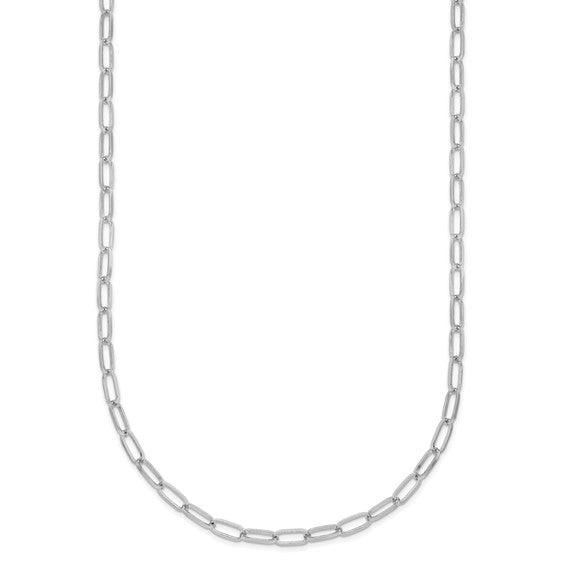 Oval Flat Link Solid Gold Chain Necklace