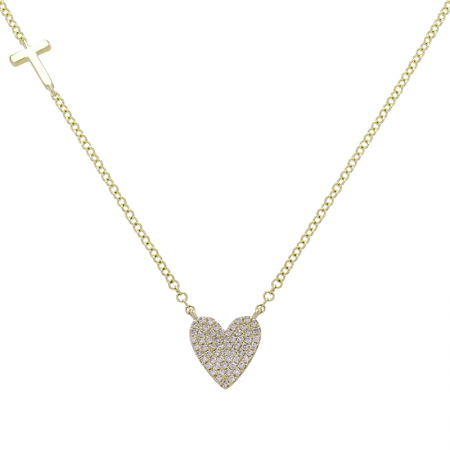 Personalized Gold Initial & Diamond Heart Necklace