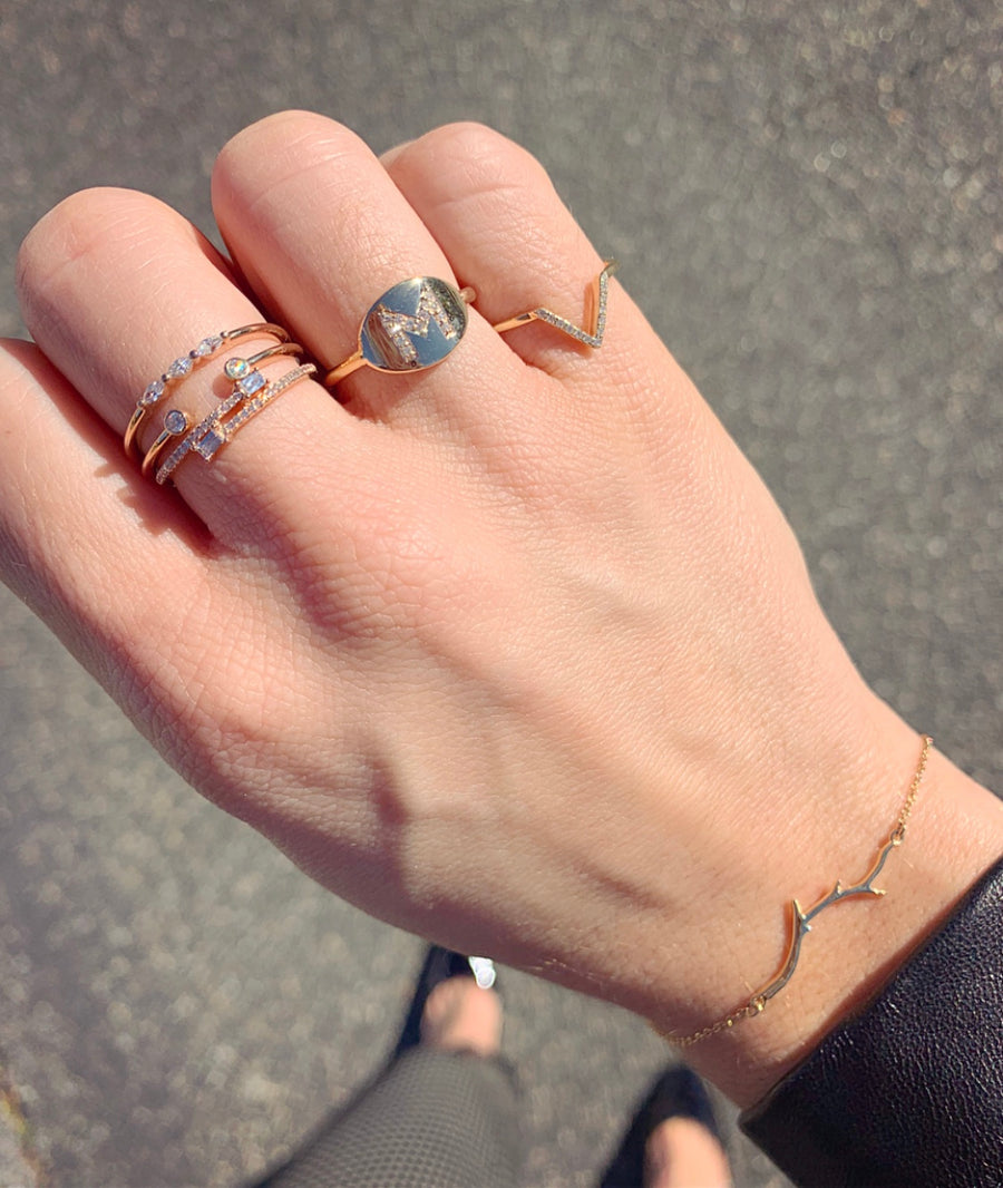 Baguette Bypass Stacking Ring