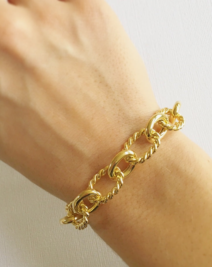 Well Loved Gold Mixed Link Bracelet
