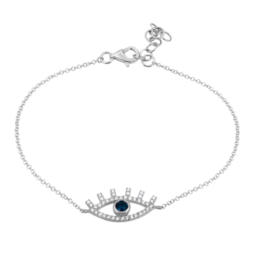 Eyelashes Evil Eye Sapphire & Diamond Bracelet