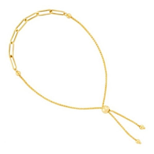 Gold Paperclip Bolo Bracelet
