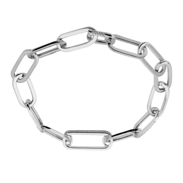 Elongated Diamond Link Paperclip Bracelet