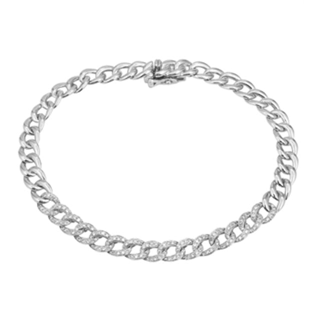 Diamond Semi Pavé Cuban Link Bracelet