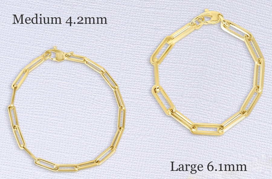 Large 6.1mm Lightweight Paperclip Link Bracelet