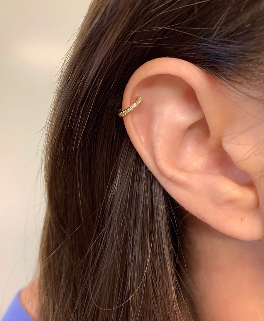Mini Diamond Hinged Single Ear Cuff
