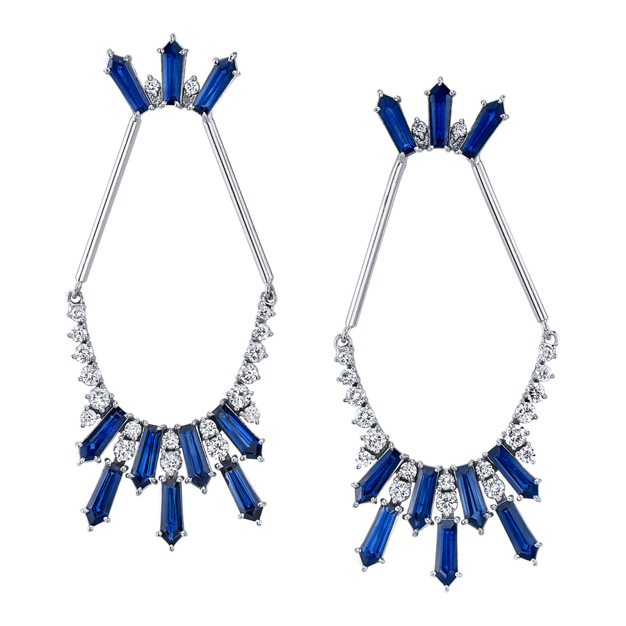 Best Dressed Blue Sapphire & Diamond Hinged Earrings