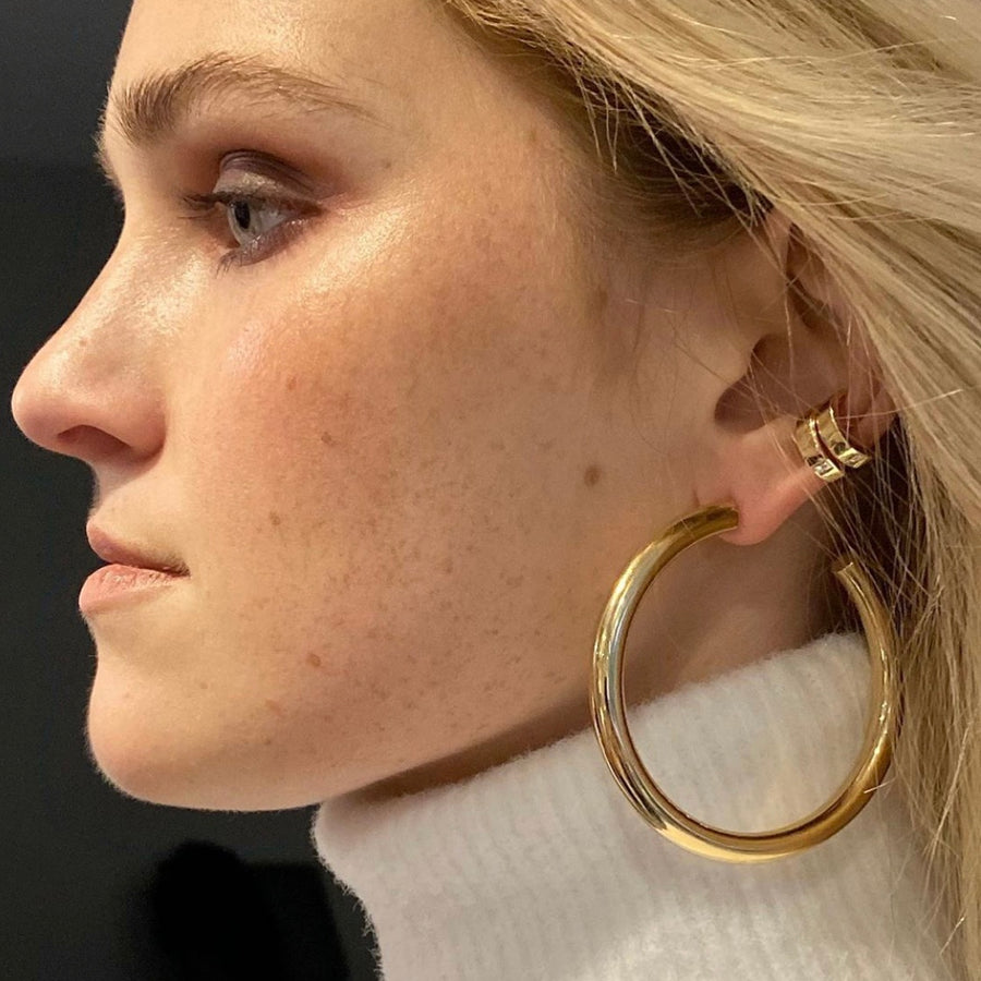 Wide Single Gold Ear Cuff