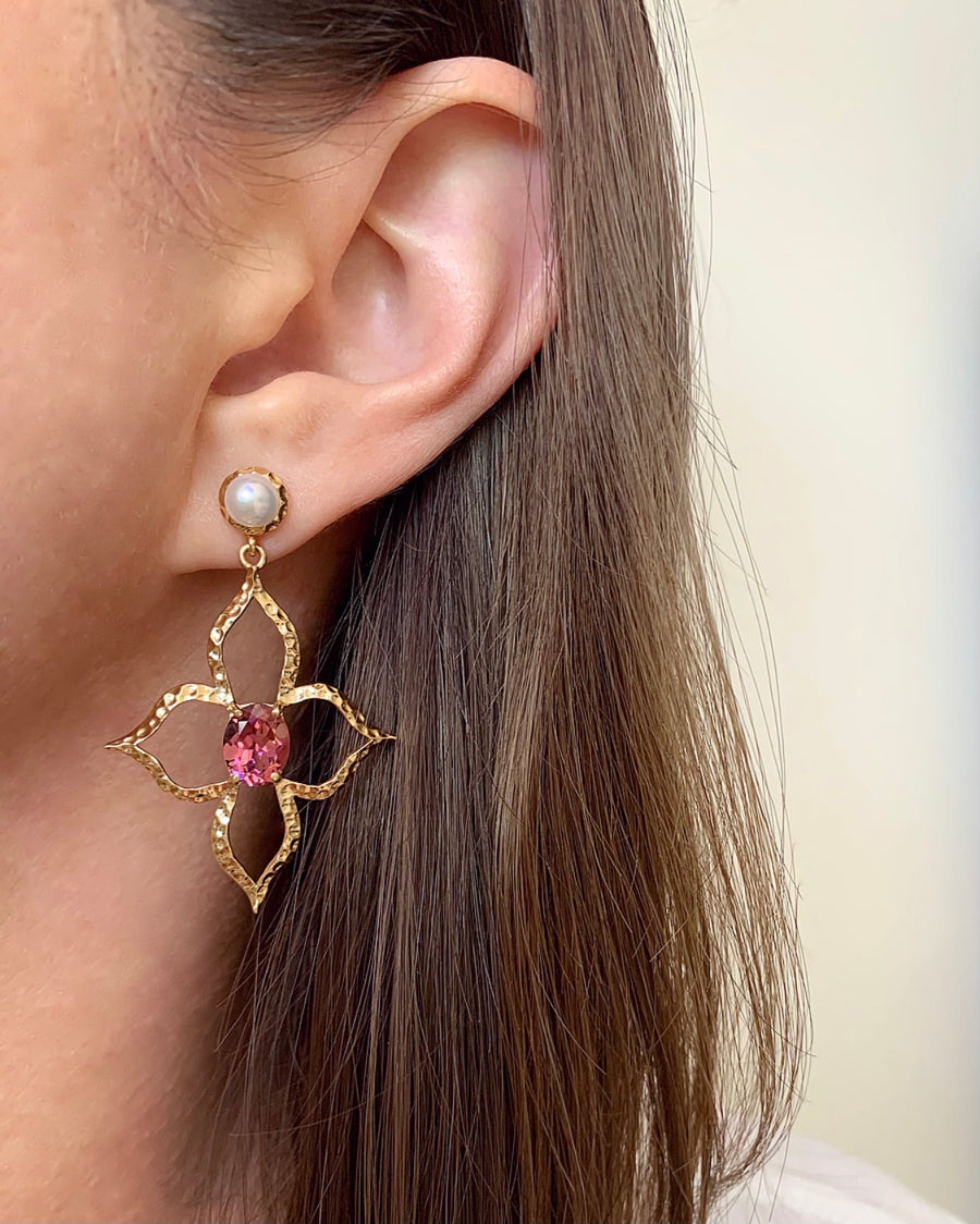 Pink Tourmaline & Pearl Convertible Earrings