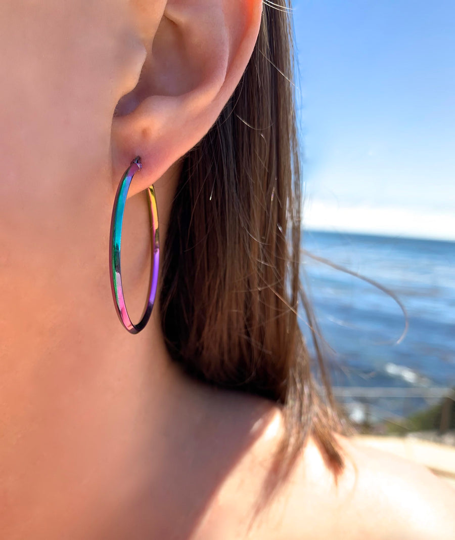 Be Your Own Rainbow Hoop Earrings