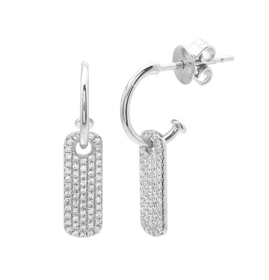 Out & About Diamond Pavé Tag Earrings