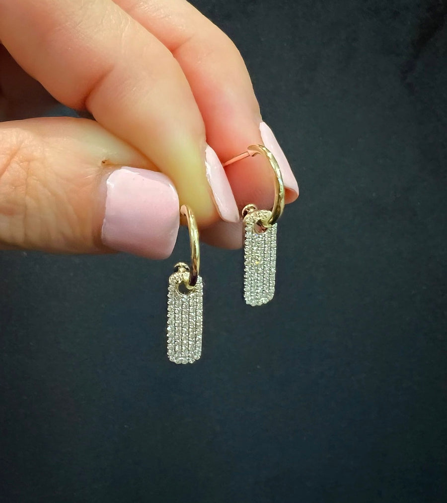 Out & About Diamond Pavé Tag Earrings