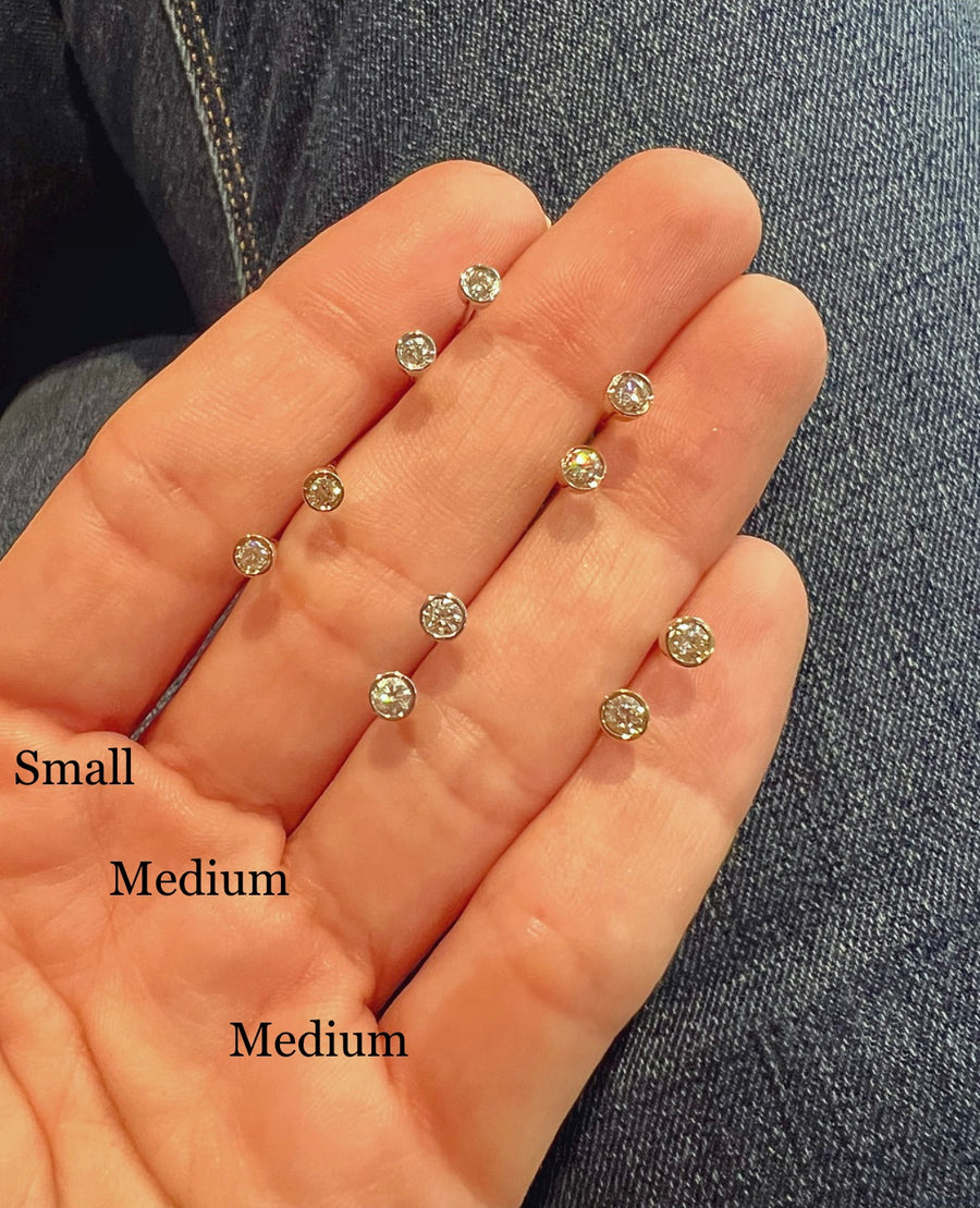Small Round Diamond Bezel Studs