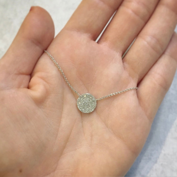 Large Diamond Disc Necklace