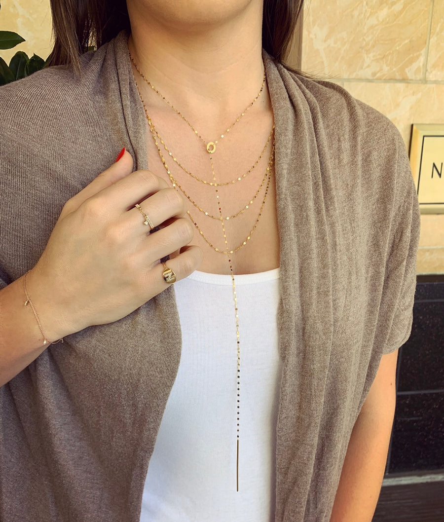 Delicate Balance Tri-Layer Gold Necklace