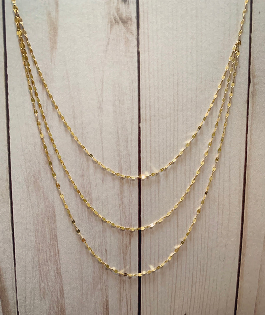 Delicate Balance Tri-Layer Gold Necklace
