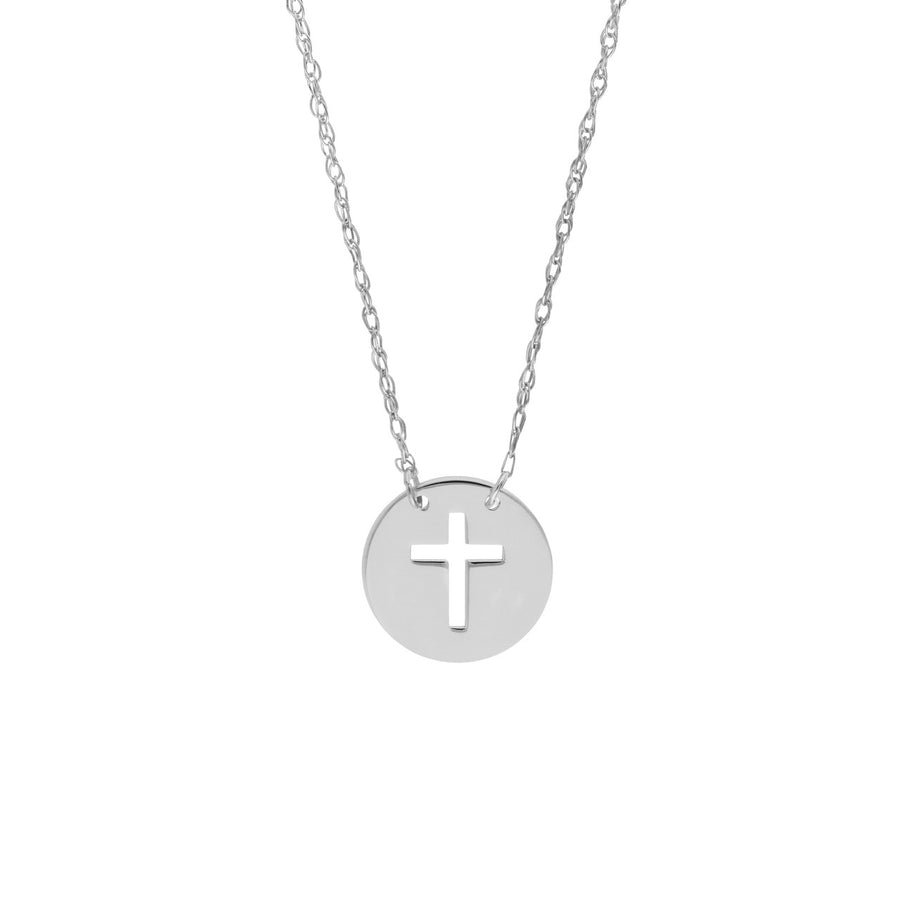 Mini Cut Out Cross Disk Necklace
