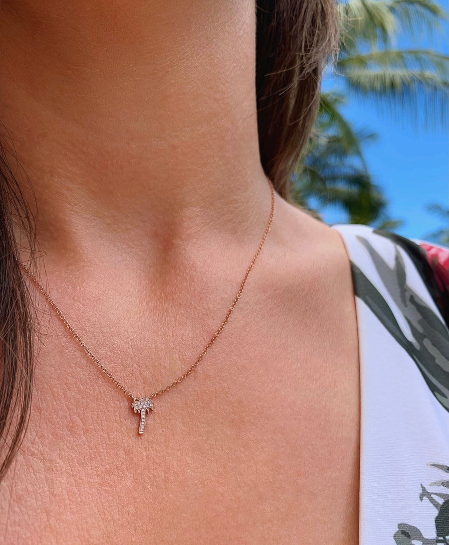 Mini Palm Tree Diamond Necklace