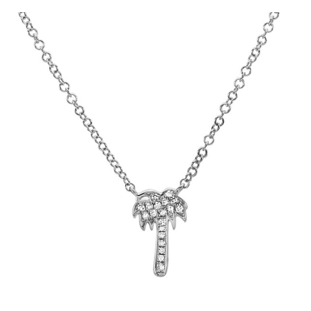 Mini Palm Tree Diamond Necklace