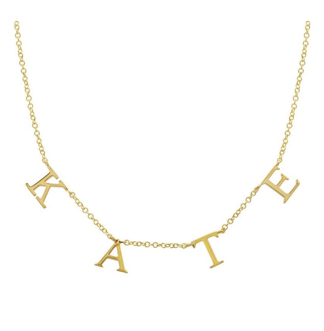 Personalized Spaced Letter Adjustable Choker/Necklace