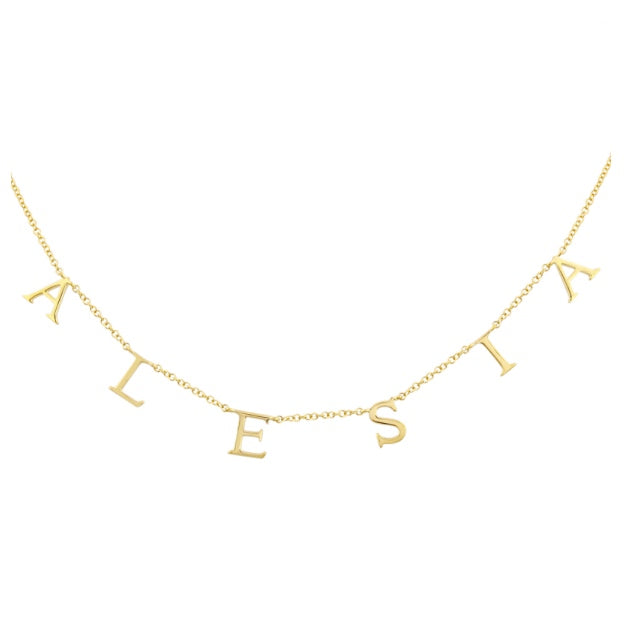 Personalized Spaced Letter Adjustable Choker/Necklace
