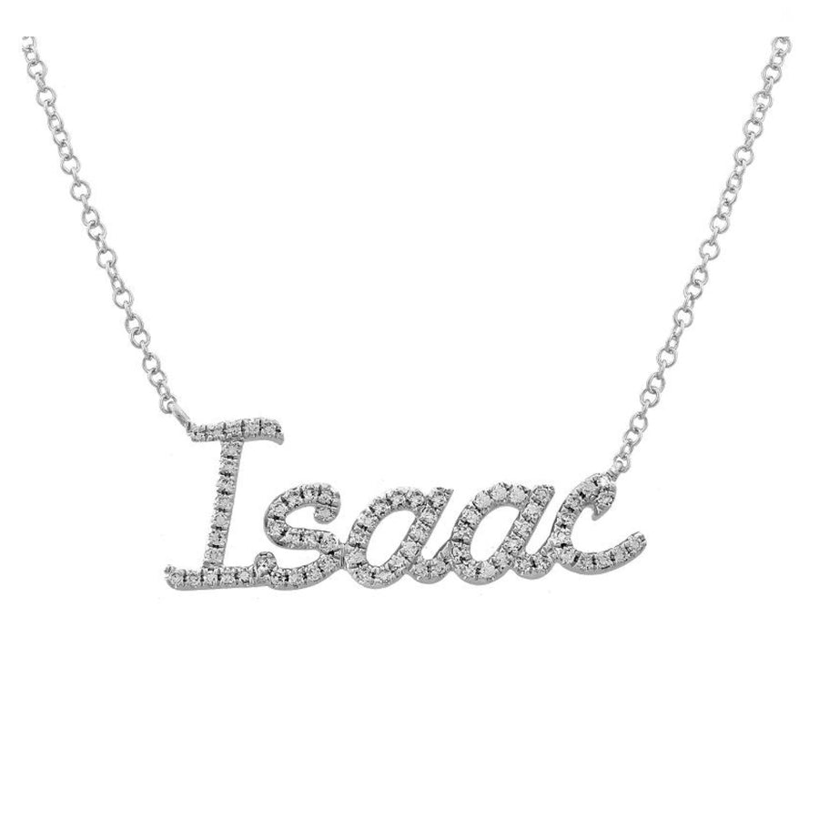 Diamond Script Name Necklace on Cable Chain