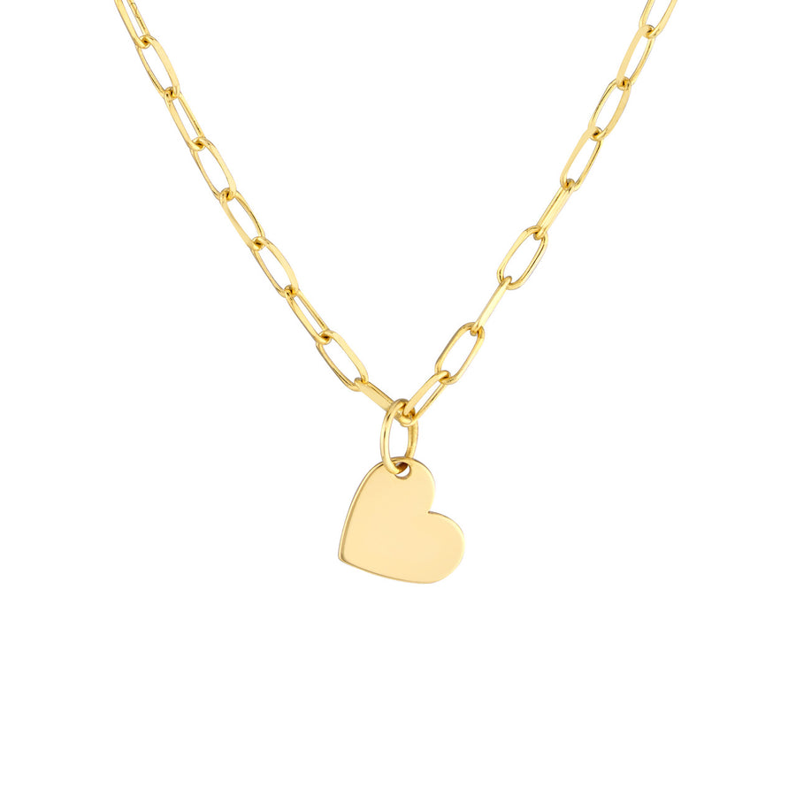 Small Dangle Heart on Paperclip Chain