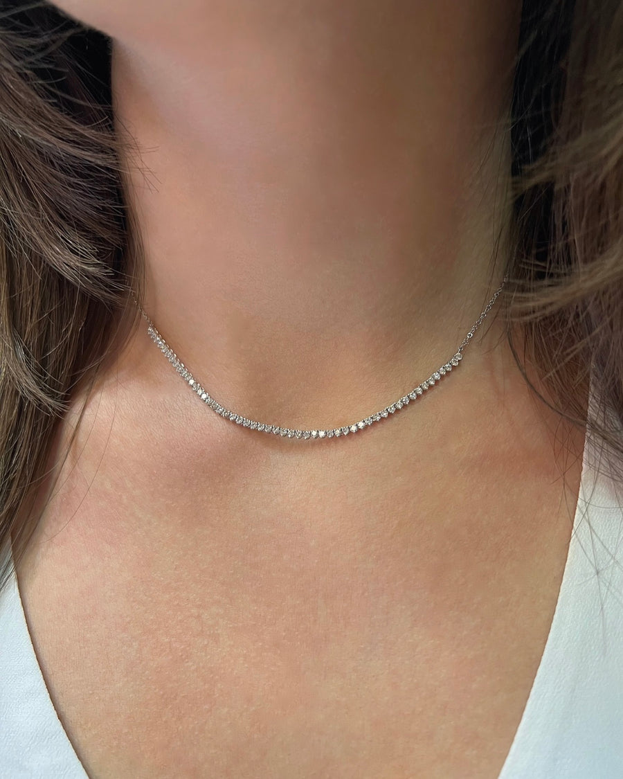 Amazon.com: NYC Sterling Tennis Necklaces for Women & Men, Necklace Chain |  Choker Necklace, Statement Necklace, Silver Jewelry | 3mm Cubic Zirconia  Necklace, 15”: Clothing, Shoes & Jewelry