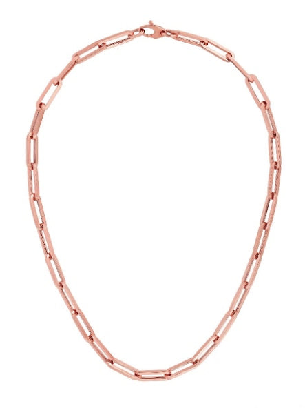 Large 6.1mm Lightweight Paperclip Link Necklace