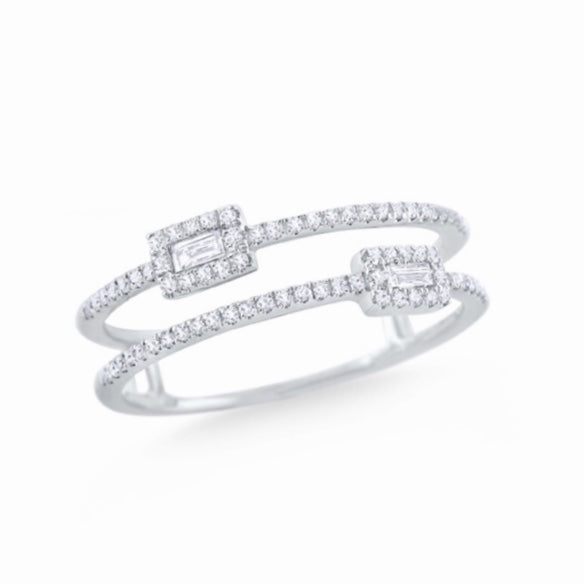 Double Diamond Stacking Ring