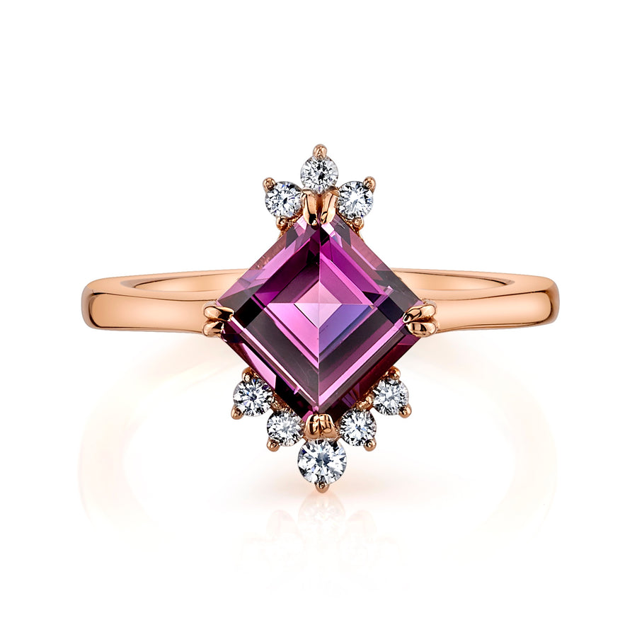 Purple Kite Cut Spinel & Diamond Ring