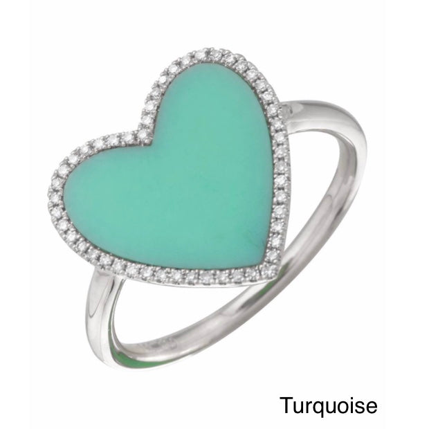 This Heart of Mine Ring with Pavé Outline