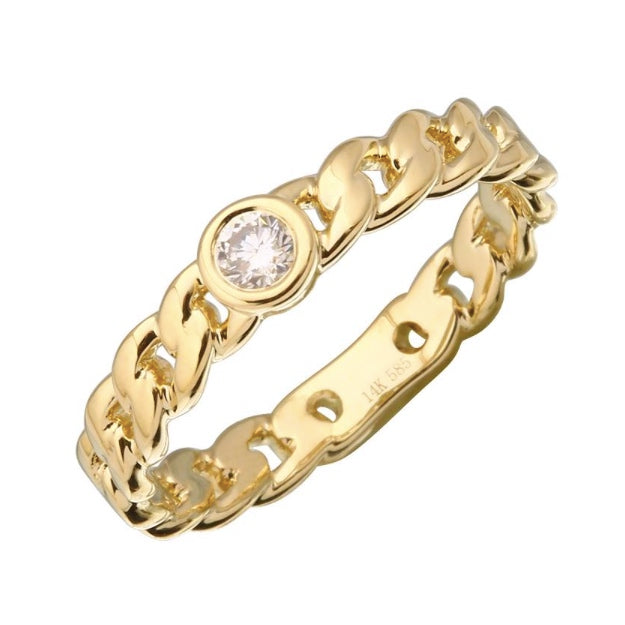 Together Forever Curb Chain Diamond Ring