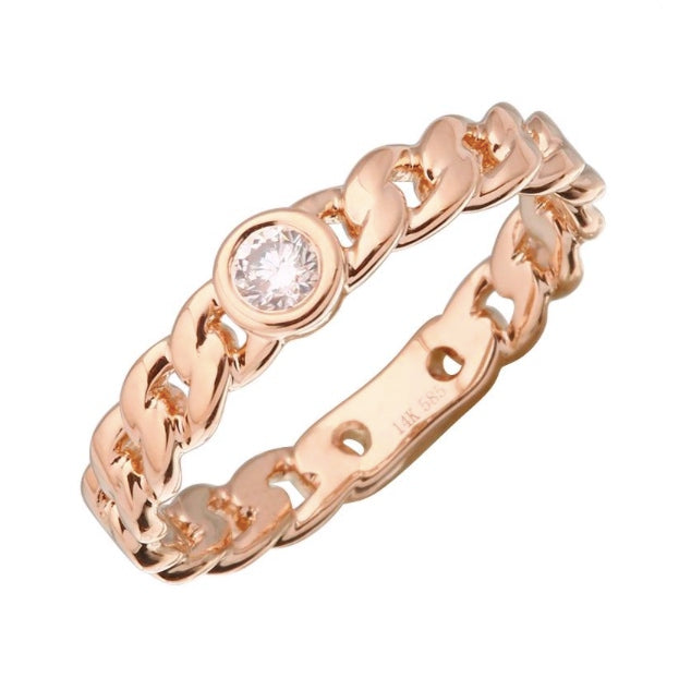 Together Forever Curb Chain Diamond Ring